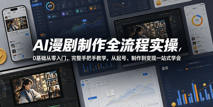 AI漫剧全流程实操:0基础从零入门,起号制作变现一站式手把手教学-创享网