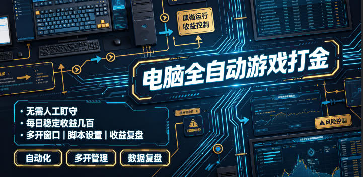 电脑全自动游戏挂机搬砖，无需看守单号日入1000+，矩阵放大收益翻倍 - 创享网-创享网