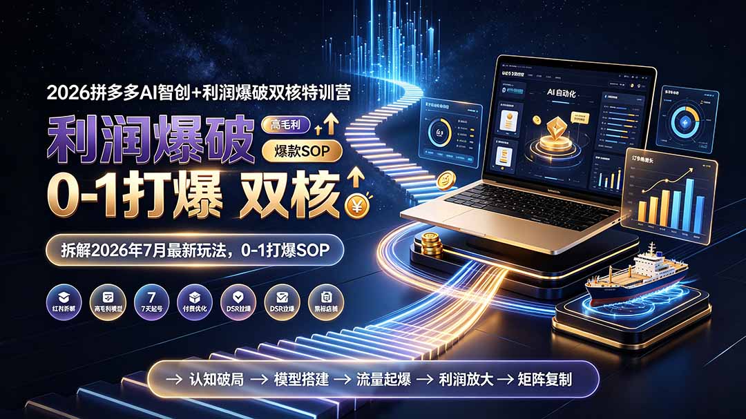 拼多多AI智创+利润爆破双核特训营，拆解2026最新打爆SOP - 创享网-创享网