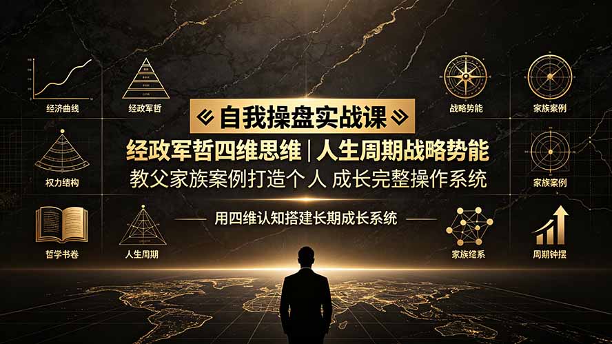 自我操盘实战课拆解，经政军哲四维思维+人生周期战略势能打造个人成长完整操作系统 - 创享网-创享网