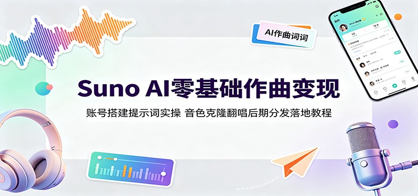 Suno AI零基础作曲变现：音色克隆翻唱接单，全流程落地教程 - 创享网-创享网