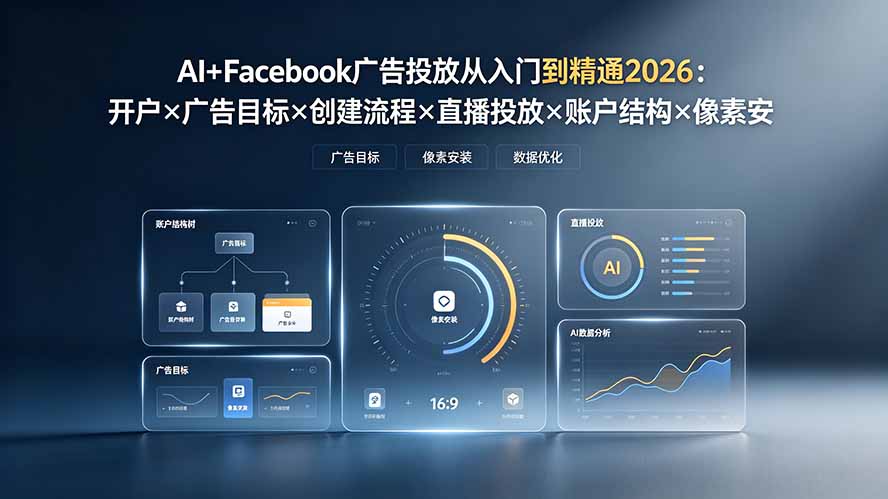 AI+Facebook广告2026：从入门到精通，开户×投放×像素×AI赋能 - 创享网-创享网