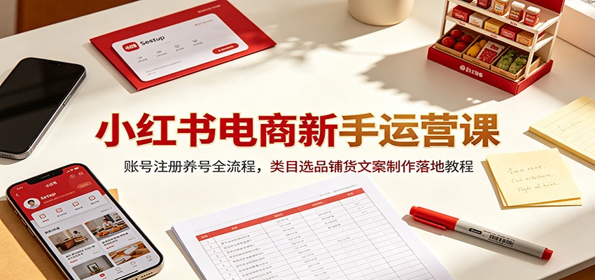 小红书电商新手0-1全链路运营,账号搭建+选品铺货+爆款笔记-创享网