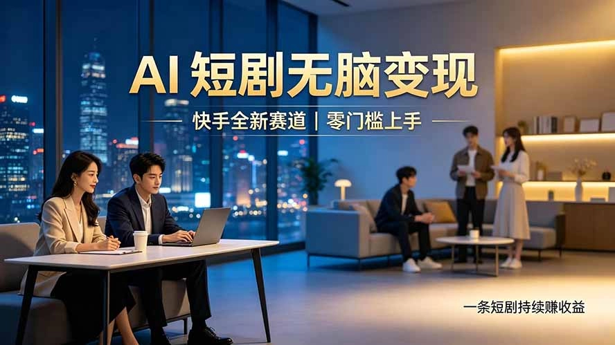 快手AI短剧零门槛副业，不用出镜AI一键出片，月入2w+长期被动收益 - 创享网-创享网