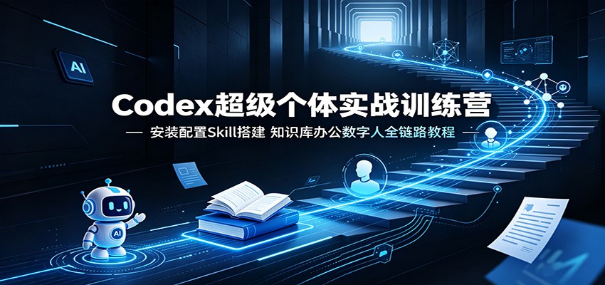 Codex超级个体实战营,安装配置Skill搭建知识库办公数字人全链路教程-创享网