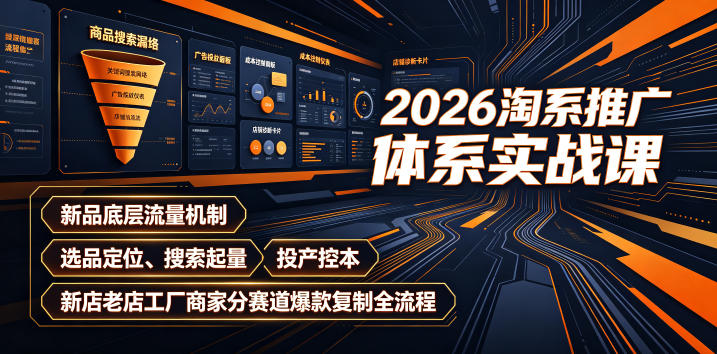 2026淘系推广全链路，新品机制+选品定位+搜索起量+投产控本+分赛道爆款复制-创享网