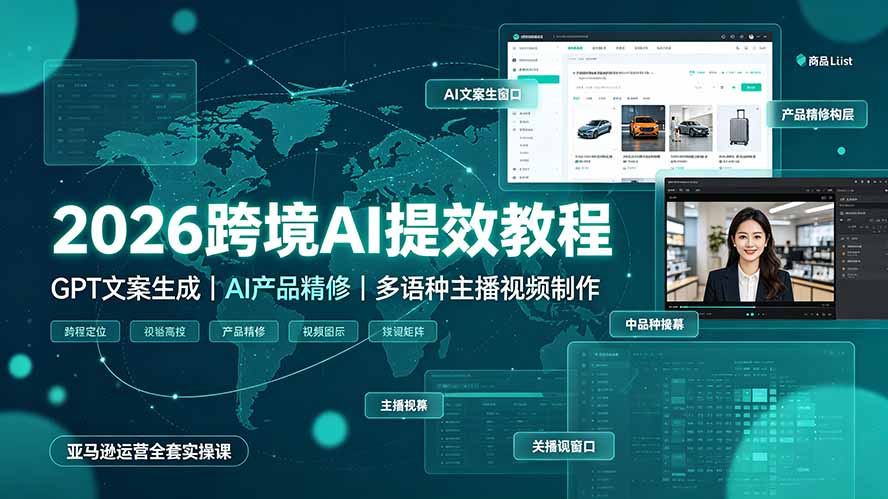 2026跨境AI提效：GPT文案+AI修图+多语种主播+AI选品+数字员工，全套落地 - 创享网-创享网