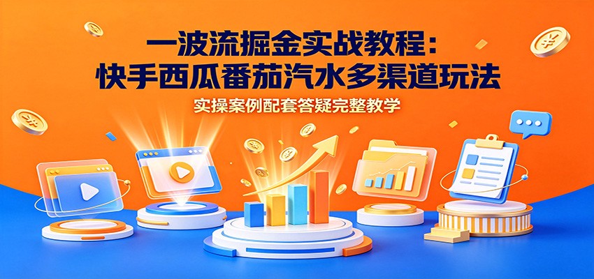 一波流掘金实战：快手西瓜番茄汽水多渠道玩法，批量操作平台流量收益 - 创享网-创享网