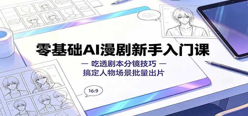 零基础AI漫剧入门，剧本分镜人物场景全搞定，批量出片实战 - 创享网-创享网