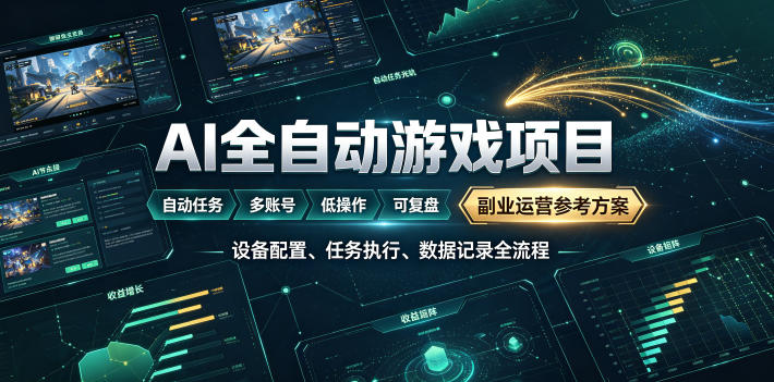 AI全自动游戏躺赚拆解，日入几百稳定运行三年的副业项目-创享网