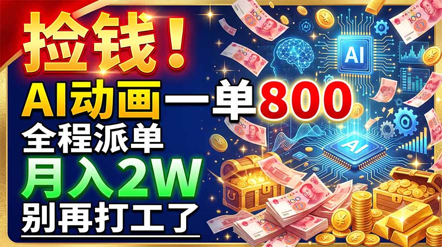 AI动画微课代做副业拆解，一单500-1000元月入2W+全程派单不压款 - 创享网-创享网