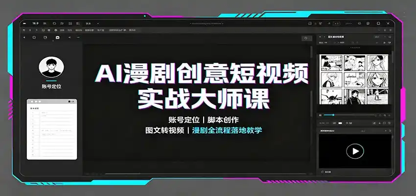 AI漫剧创意短视频实战大师课：账号定位脚本创作，图文转视频，漫剧全流程落地教学-创享网