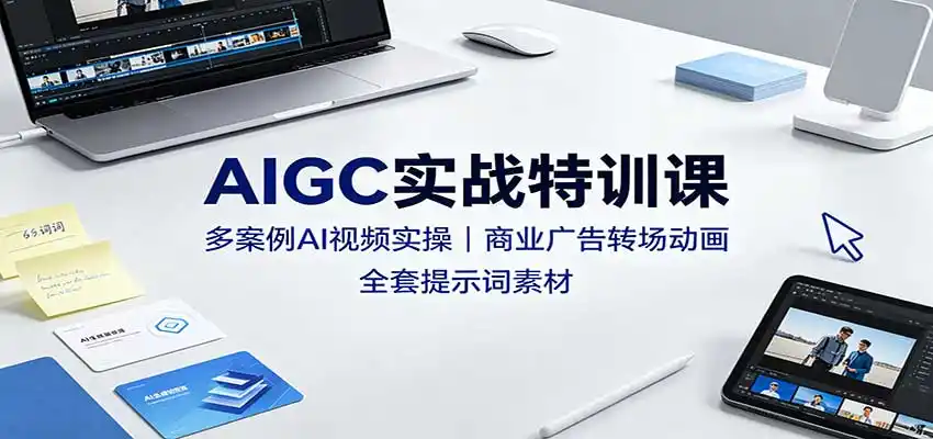 AIGC实战特训课：多案例AI视频实操，商业广告转场动画，全套提示词素材-创享网