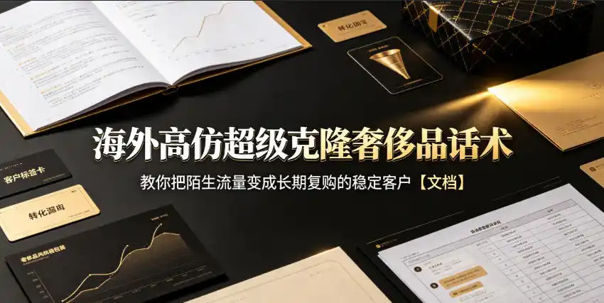 海外高仿超级克隆奢侈品话术，教你把陌生流量变成长期复购的稳定客户【文档】 - 创享网-创享网