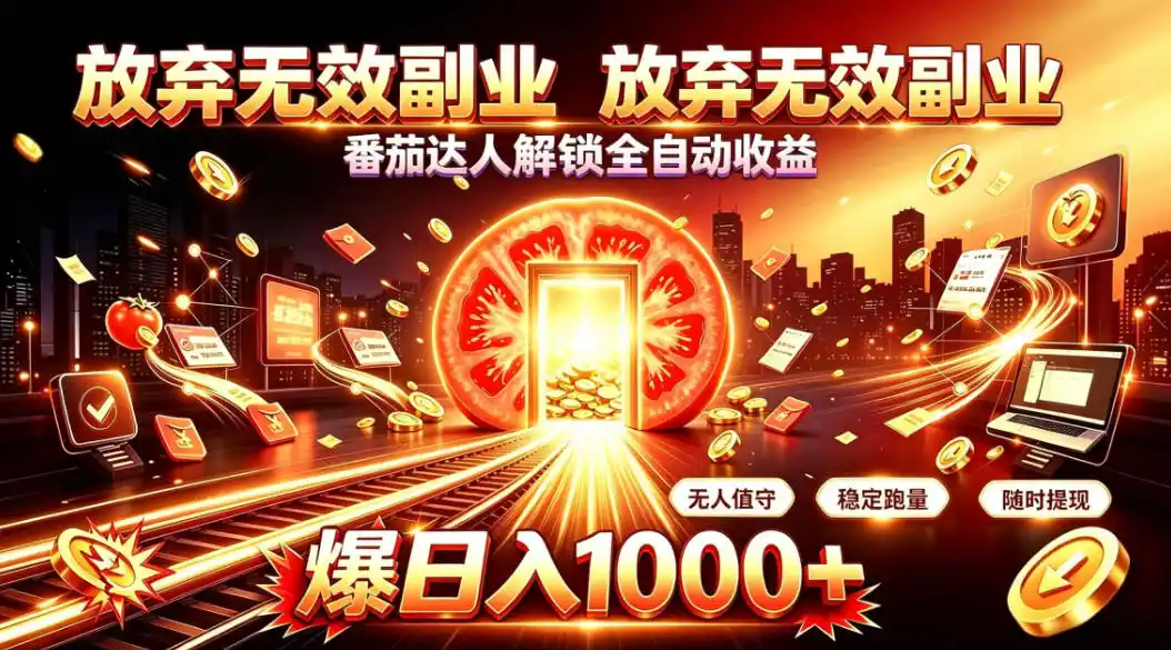 放弃无效副业，番茄达人解锁全自动收益，日入1k+，门槛最低的线上轻资产项目【揭秘】-创享网