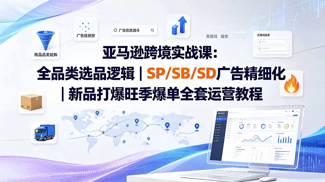 亚马逊跨境实战课-更新8月：全品类选品逻辑｜SP/SB/SD广告精细化｜新品打爆旺季爆单全套运营教程-创享网