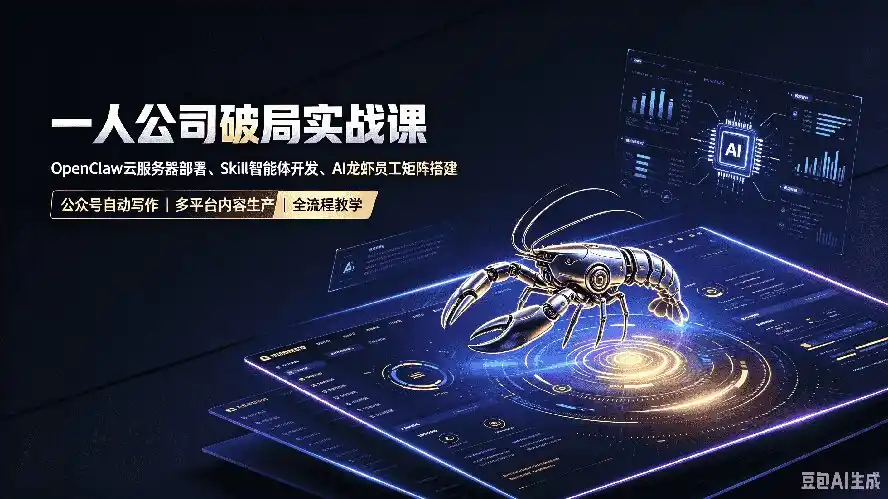 一人公司破局实战课｜OpenClaw云服务器部署、Skill智能体开发、AI龙虾员工矩阵搭建，公众号自动写作与多平台内容…-创享网