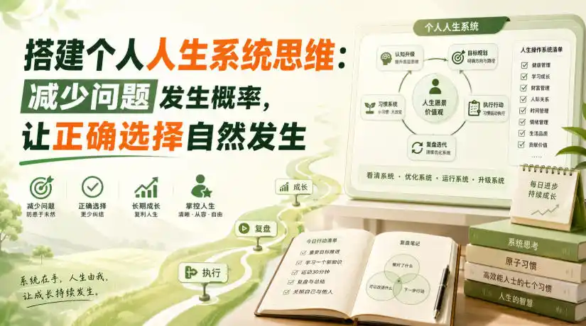 付费文章：搭建个人人生系统思维：减少问题发生概率，让正确选择自然发生-创享网