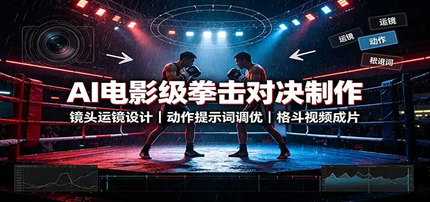 AI电影级拳击对决制作：镜头运镜设计，动作提示词调优，格斗视频成片-创享网