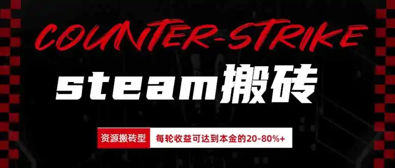 Steam搬砖,每轮收益为本金的20-80%,平均每天仅需半小时,新人轻松上手