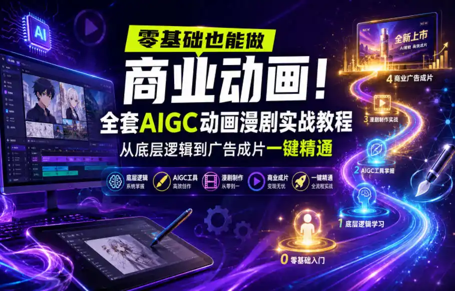 零基础也能做商业动画！全套AIGC动画漫剧实战教程，从底层逻辑到广告成片一键精通(更新0905) - 创享网-创享网