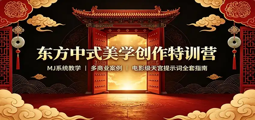 东方中式美学创作特训营：MJ系统教学，多商业案例，电影级天宫提示词全套指南-创享网