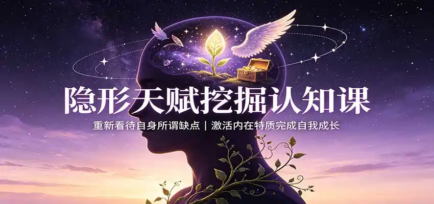 隐形天赋挖掘认知课：重新看待自身所谓缺点，激活内在特质完成自我成长-创享网