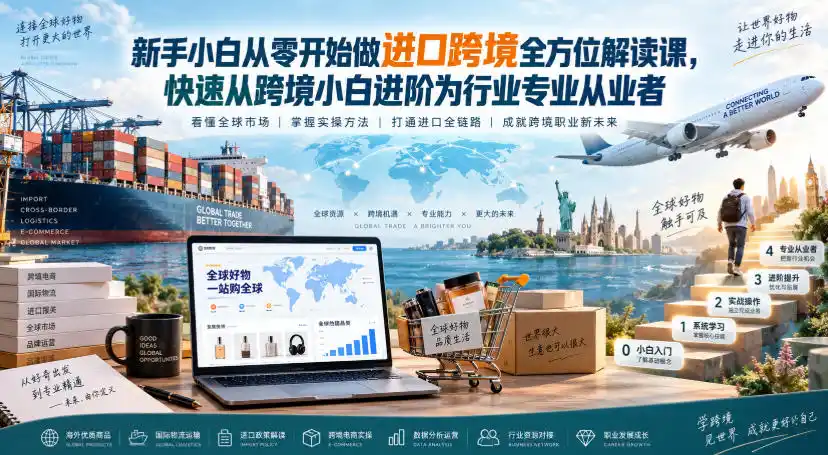 新手小白从零开始做进口跨境全方位解读课，快速从跨境小白进阶为行业专业从业者-创享网