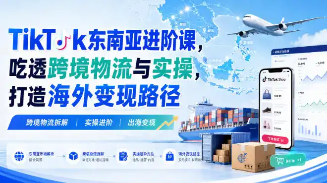 TikTok东南亚进阶课，吃透跨境物流与实操，打造海外变现路径-创享网