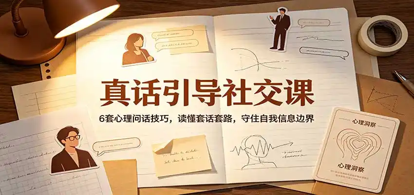 真话引导社交课：6套心理问话技巧，读懂套话套路，守住自我信息边界-创享网