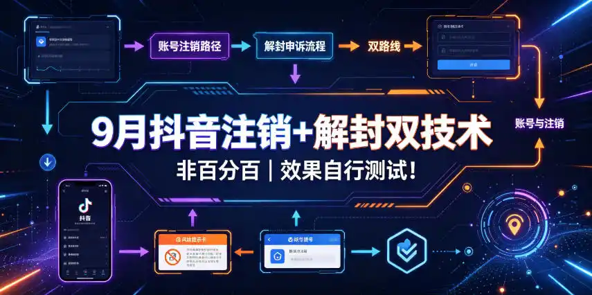 9月抖音注销+解封双技术，非百分百，效果自行测试！ - 创享网-创享网