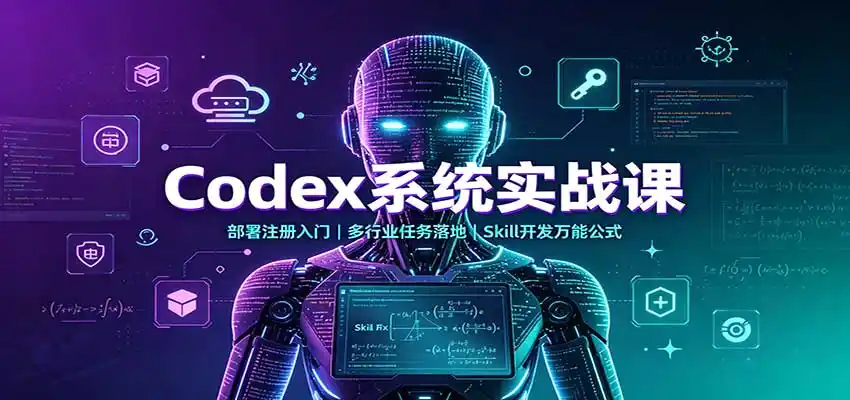 Codex系统实战课：部署注册入门，多行业任务落地，Skill开发万能公式-创享网