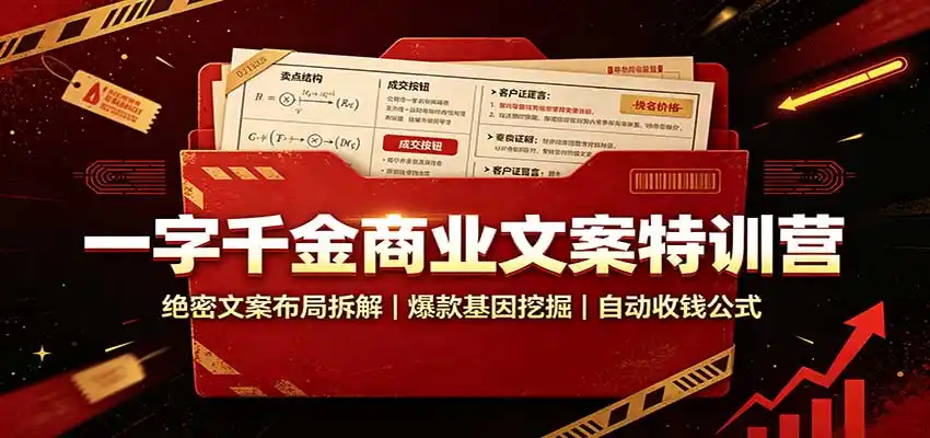 一字千金商业文案特训营：绝密文案布局拆解，爆款基因挖掘，自动收钱公式-创享网