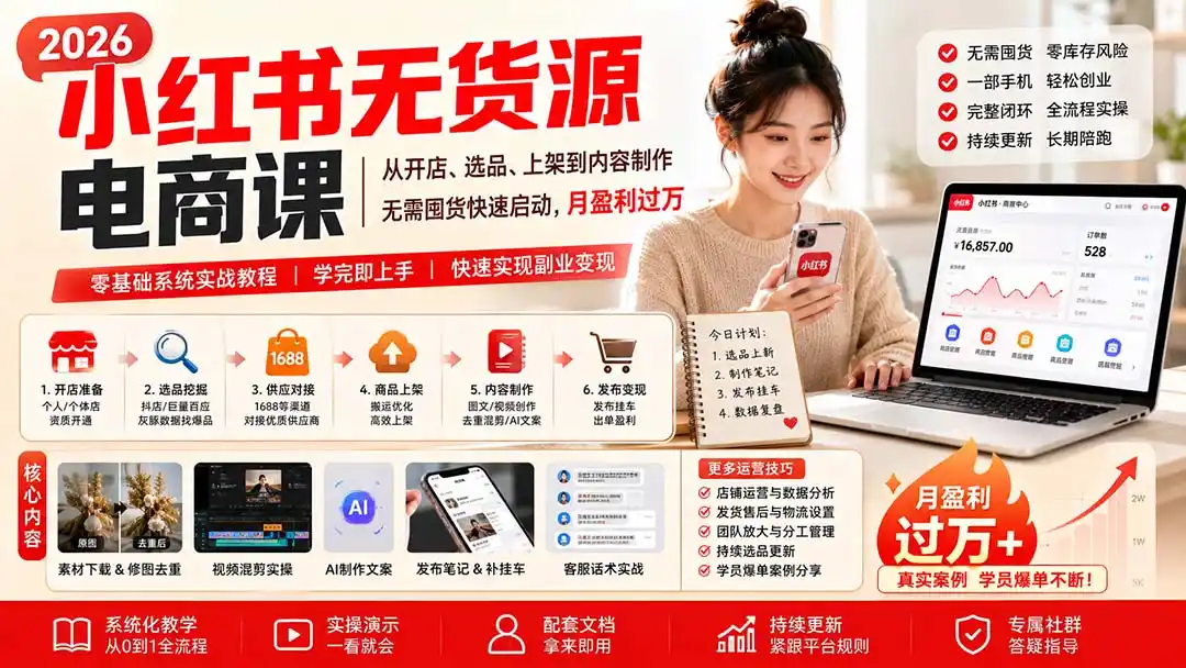 小红书无货源电商课(8月30更新-创享网