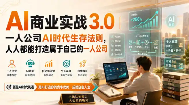 AI商业实战3.0｜一人公司AI时代生存法则，人人都能打造属于自己的一人公司 - 创享网-创享网