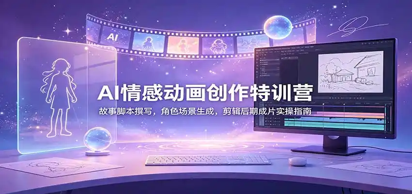 AI情感动画创作特训营：故事脚本撰写，角色场景生成，剪辑后期成片实操指南-创享网