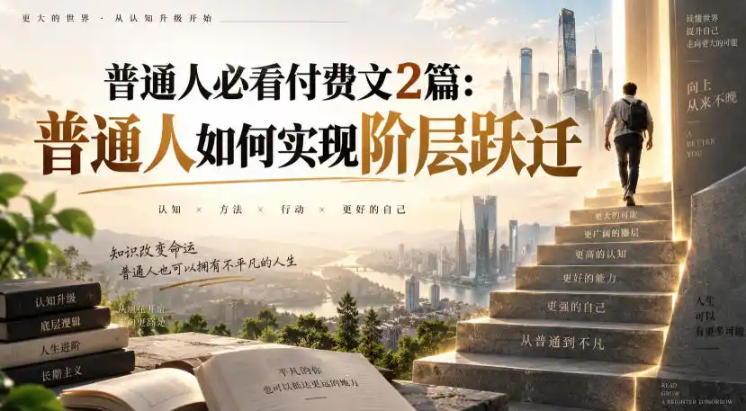 普通人必看付费文2篇：普通人如何实现阶层跃迁-创享网