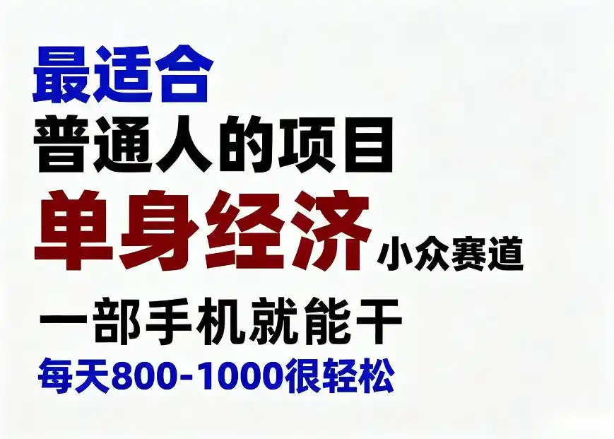 身经济小众赛道，一部手机就能干，每天搞个800-1000很轻松，最适合普通人的项目【揭秘】-创享网