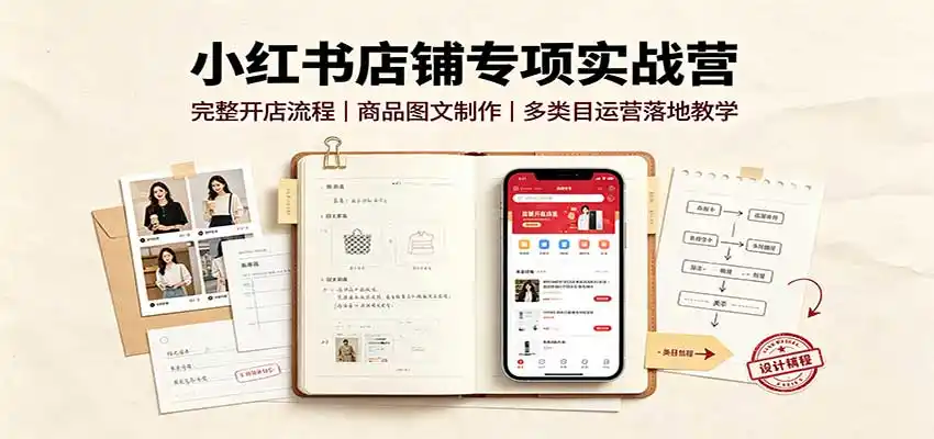 小红书店铺专项实战营：完整开店流程，商品图文制作，多类目运营落地教学 - 创享网-创享网