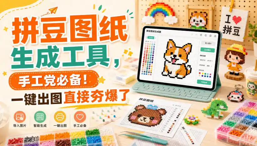 拼豆图纸生成工具，手工党必备！一键出图直接夯爆了 - 创享网-创享网