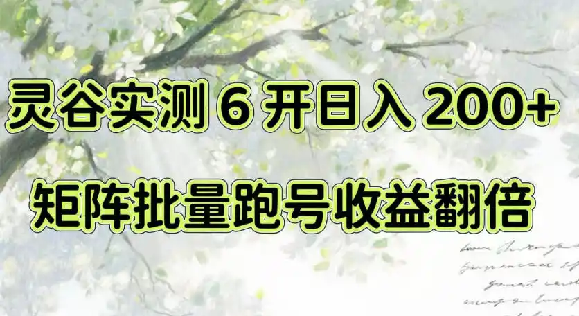 一台电脑就能做！灵谷实测6开日入200+，矩阵批量跑号收益翻倍【揭秘】 - 创享网-创享网