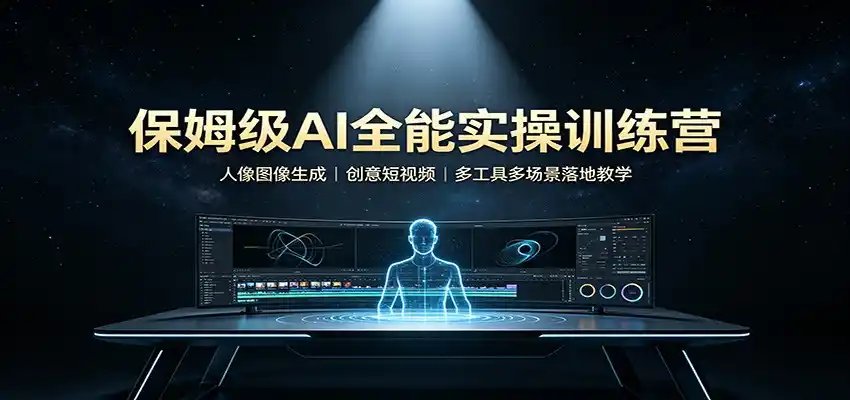 保姆级AI全能实操训练营：人像图像生成，创意短视频，多工具多场景落地教学-创享网