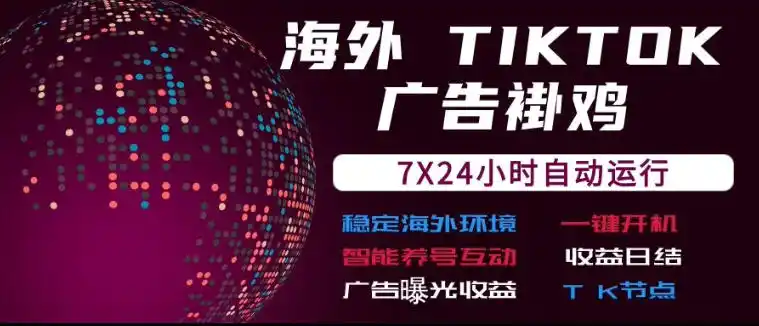 海外TikTok挂G流量变现，7X24自动运行，广告曝光收益，收益日结【揭秘】-创享网