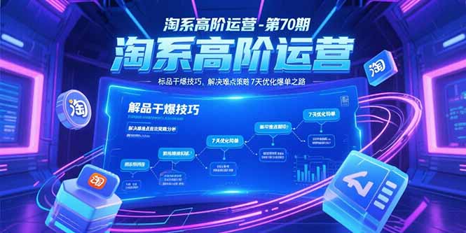 淘系高阶运营-第70期，标品干爆技巧，解决难点策略，大佬操盘方法 - 创享网-创享网