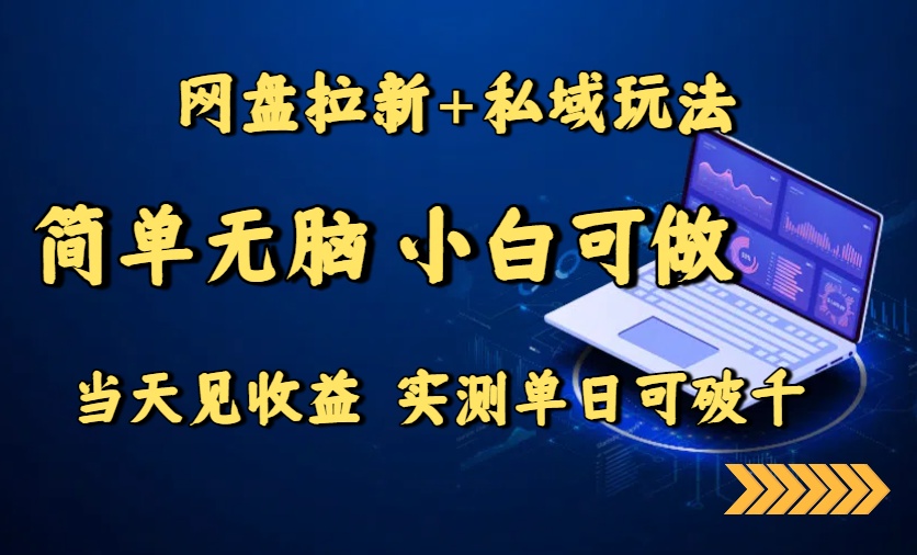 网盘拉新+私域玩法，简单无脑，小白可做，当天见收益，实测单日可破千 - 创享网-创享网