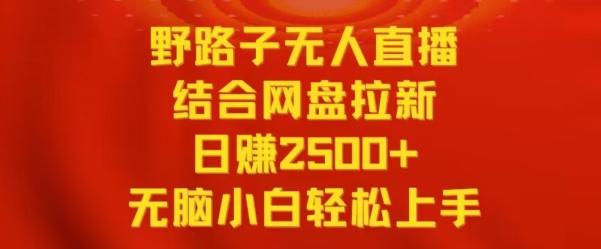 野路子无人直播结合网盘拉新，日赚2500+，小白无脑轻松上手【揭秘】 - 创享网-创享网