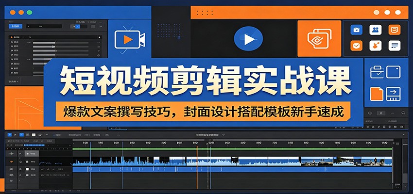 短视频剪辑实战课：爆款文案撰写技巧，封面设计搭配模板新手速成 - 创享网-创享网