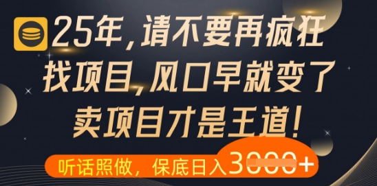什么？25年你还在疯狂找项目做，醒醒吧，看完这些你全都懂了【揭秘】 - 创享网-创享网
