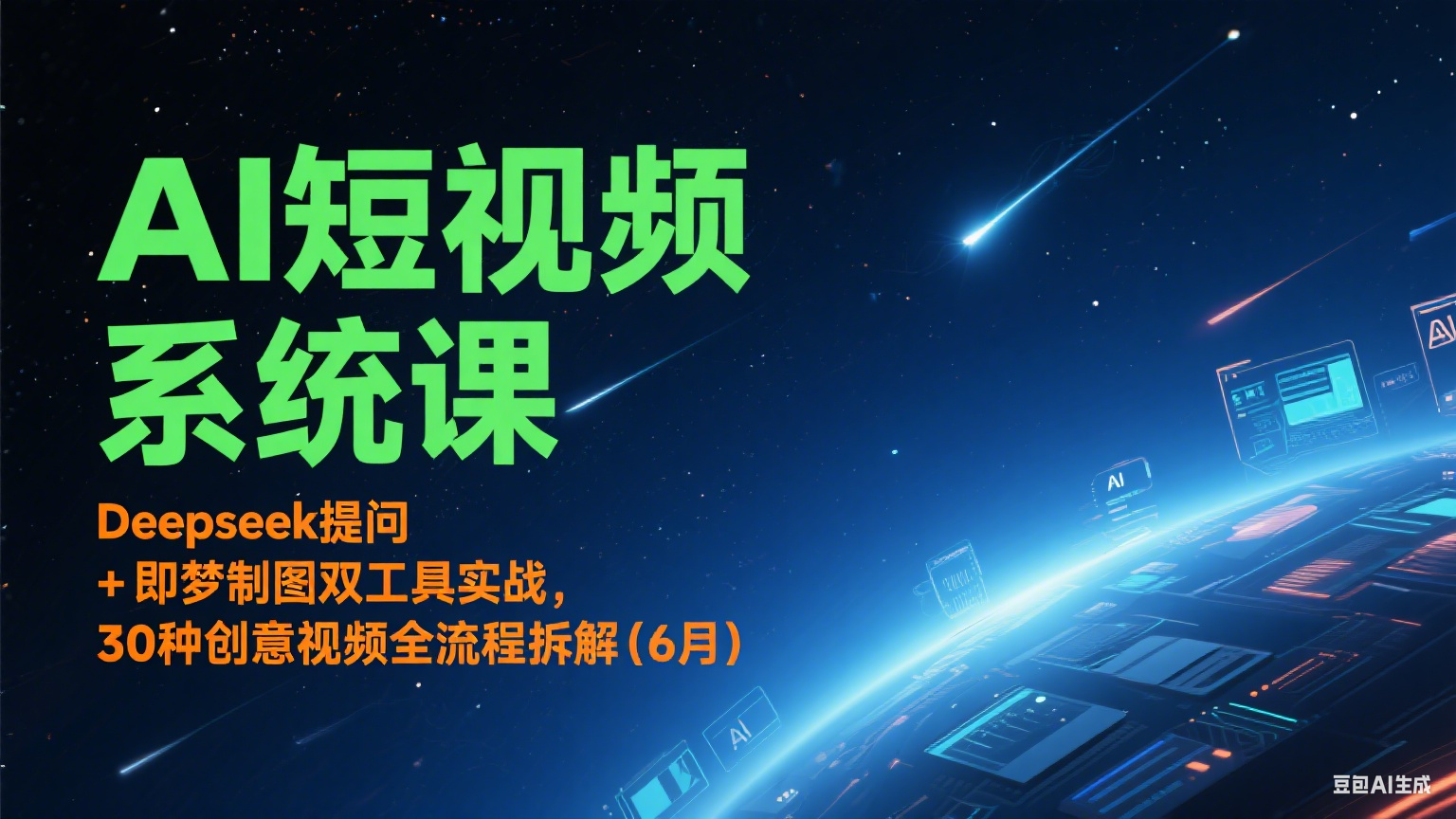 AI短视频系统课：Deepseek提问 + 即梦制图双工具实战，30种创意视频全流程拆解(6月) - 创享网-创享网