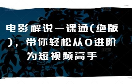 电影解说一课通(绝版)，带你轻松从0进阶为短视频高手 - 创享网-创享网